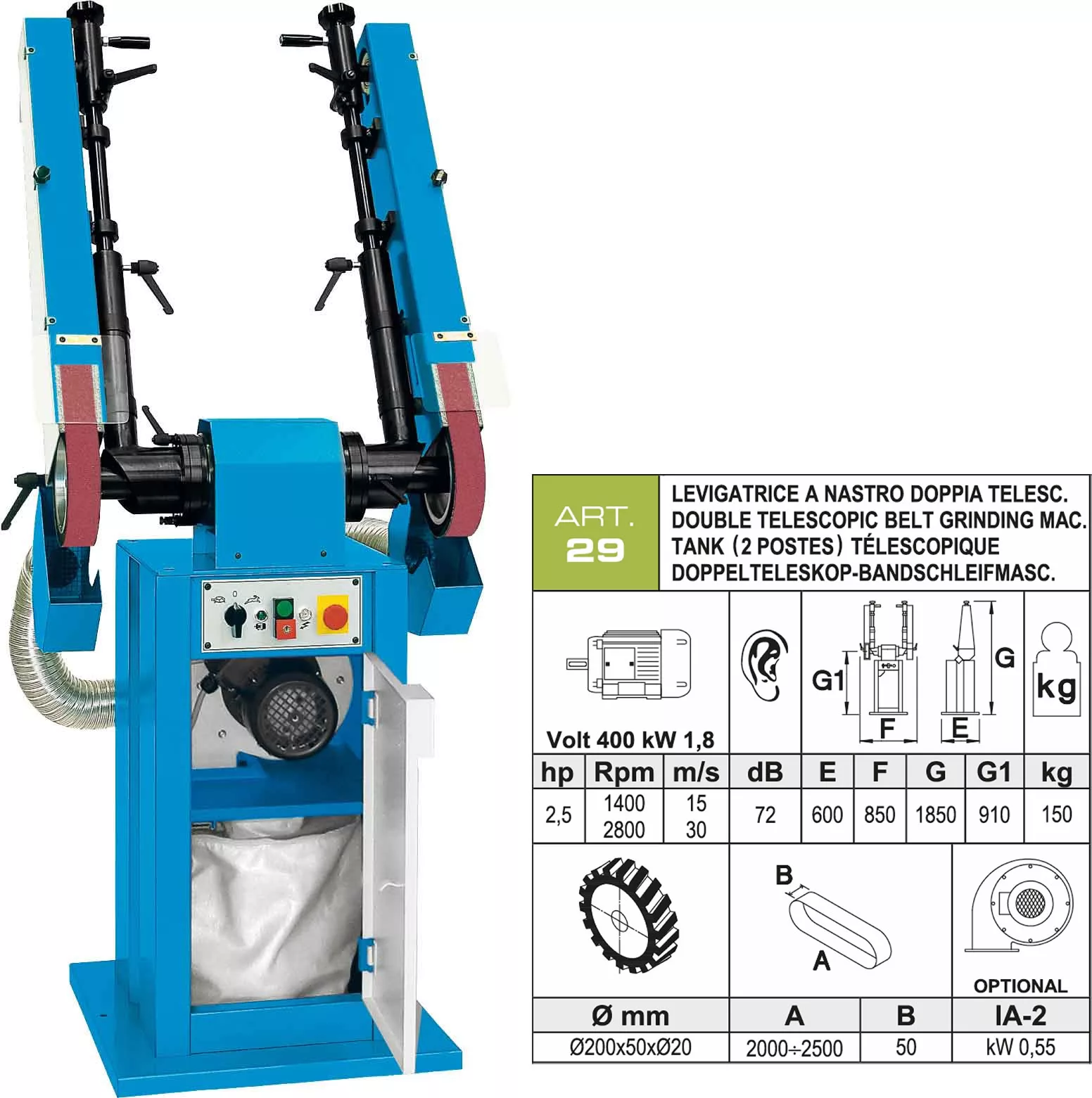 szlifierka taśmowa, obróbka powierzchni, szlifowanie, aceti, A29