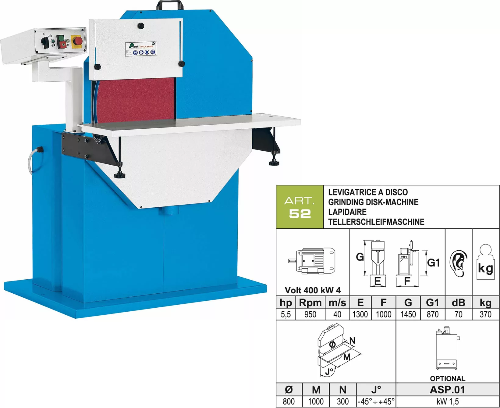 szlifierka taśmowa, obróbka powierzchni, szlifowanie, aceti, A52