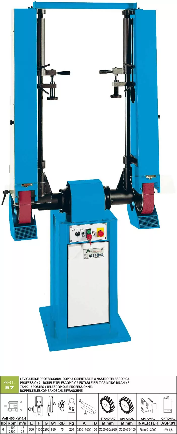 szlifierka taśmowa, obróbka powierzchni, szlifowanie, aceti, A57